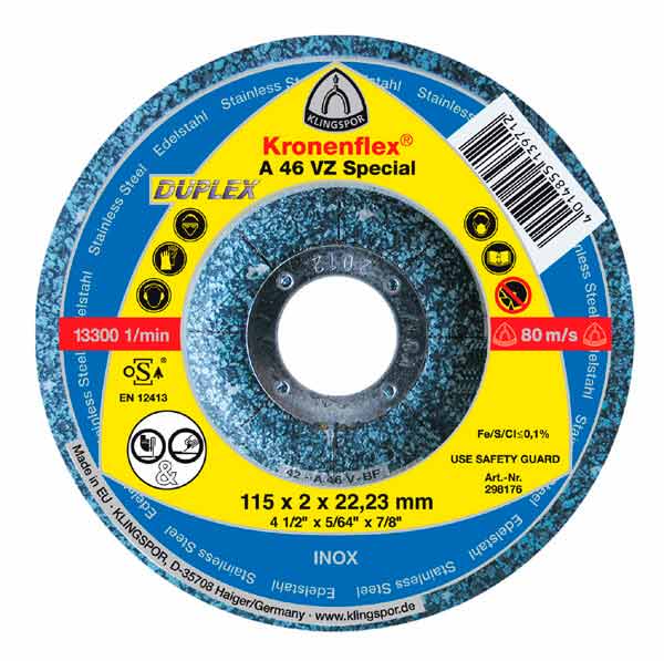 шлифовально - отрезной круг A 46 VZ Duplex Klingspor шлифовально - отрезной круг A 46 VZ Duplex Klingspor