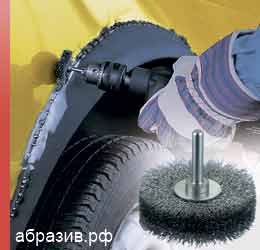 инструментальная щетка с хвостовиком для зачистки кузова автомобиля